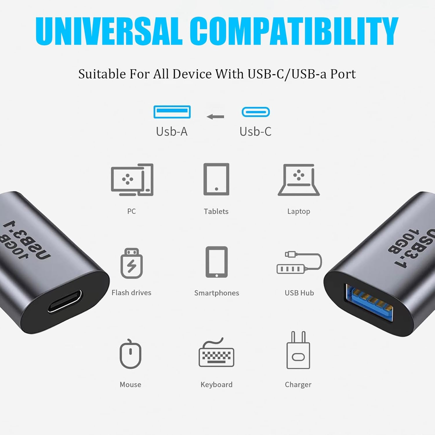 USB C to USB 3.0 Adapter, Tunghey USB to USB C Adapter, USB 3.1 USB 3.0 Female to USB C Female Adapter Connector 2Pack image number 5