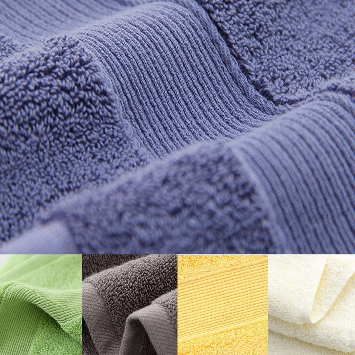 JININQ 700GSM 2Piece Hand Towels -100% Cotton for Bathroom,Kitchen,Beauty,Spa,Gym,Household Face Towel,Highly Absorbent Towels(13.7 X 29.5 Inches) (Blue) - Green image number 4