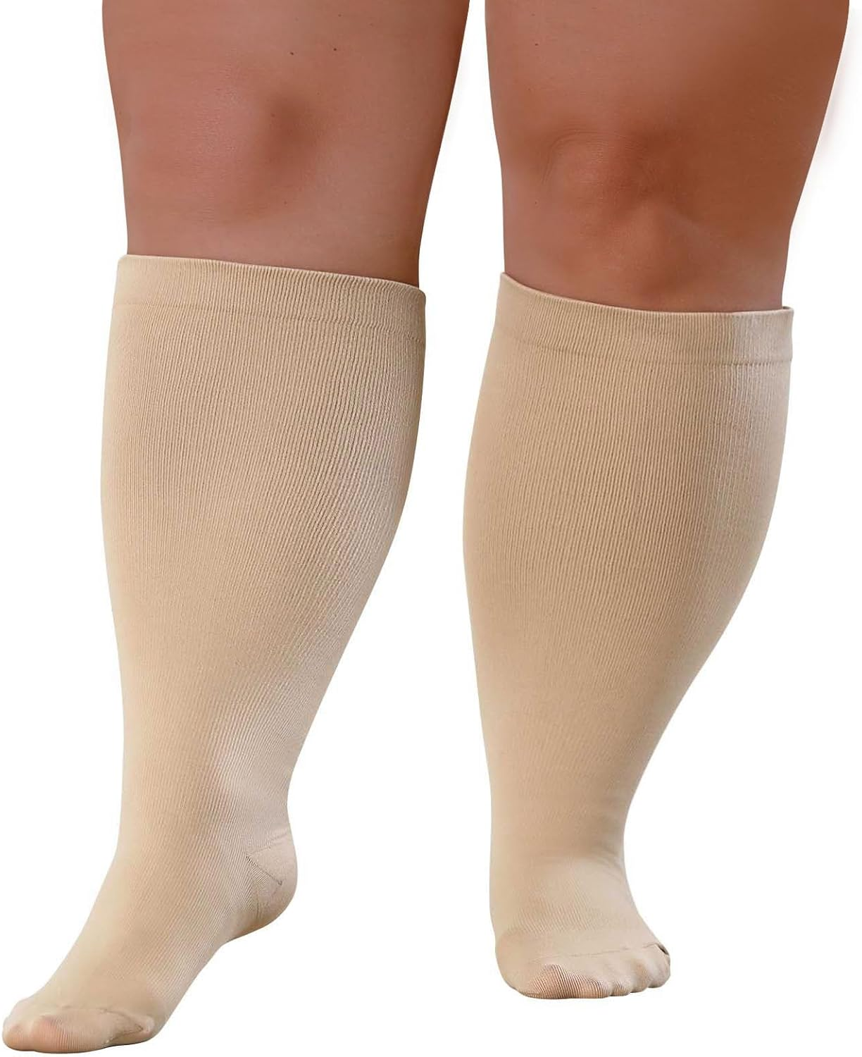 Plus Size Compression Socks: Wide Calf Compression Stockings for Men Women - up to 7X Large 20-30 Mmhg Compression Hose for Pregnancy Travel Running Nurses
