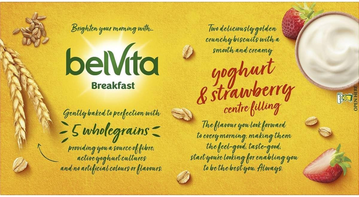Belvita Breakfast Strawberry Yoghurt Sandwich Biscuits 253 G image number 3
