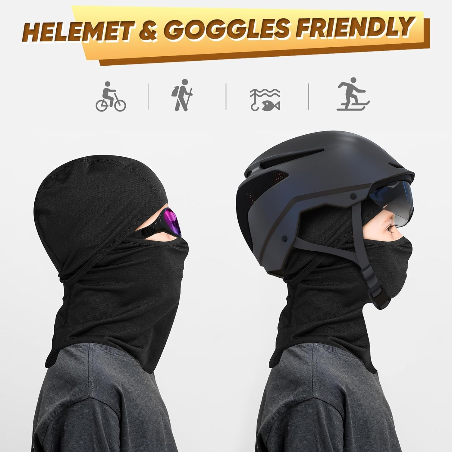 Ameceres Kids Balaclava Thick Windproof Face Warmer Winter Outdoor Sports Skiing image number 6