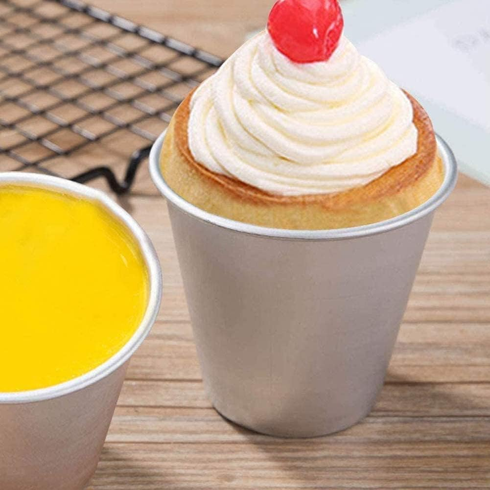Pudding Moulds,6 PCS Egg Tart Mold Nonstick Panna Cotta Mould Aluminum Baking Cups Mini Cupcake Mould Muffin Tin Dariole Moulds for Making Sweet and Savoury Treats image number 1