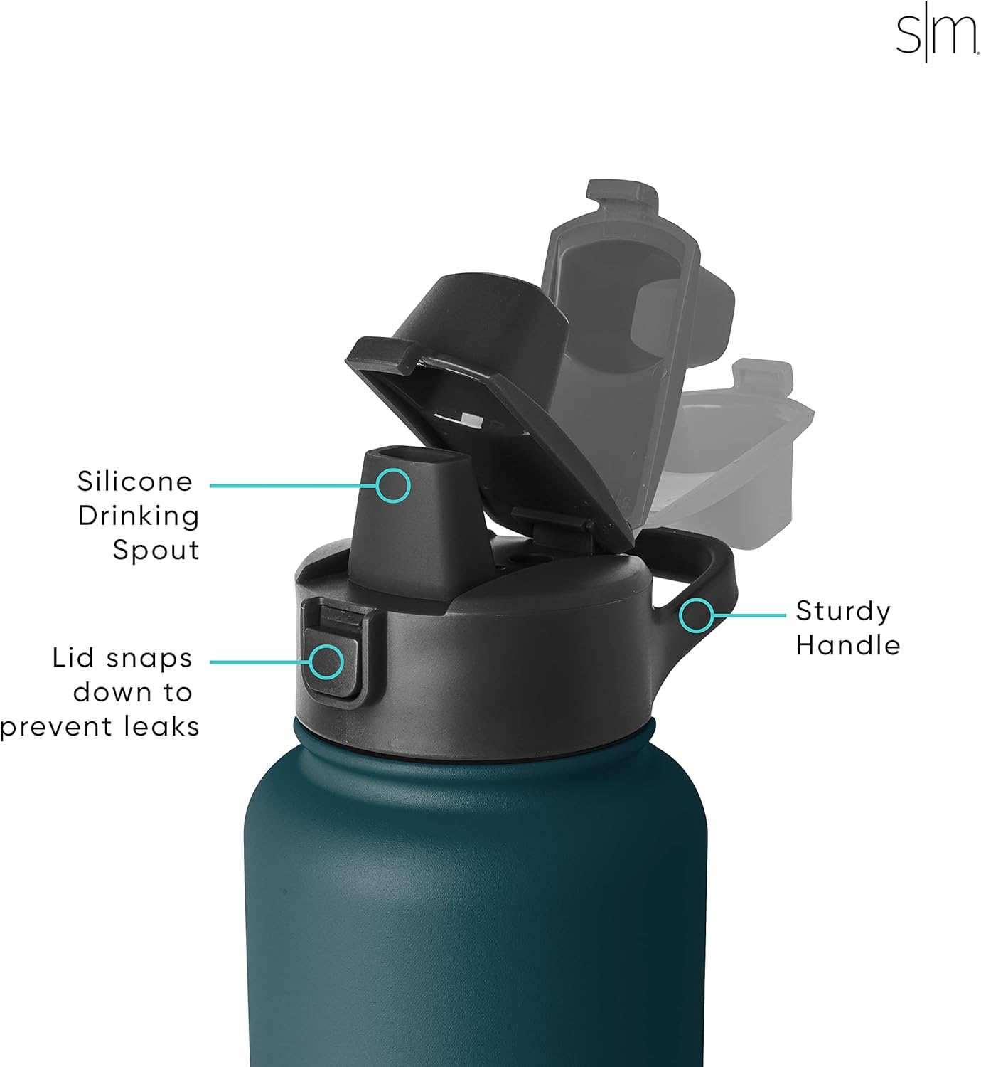 Simple Modern Half Gallon 64 Oz Water Bottle with Push Button Silicone Straw Lid & Motivational Measurement Marker | Large Reusable Tritan Plastic Water Jug | Summit Collection | Sweet Taffy image number 5