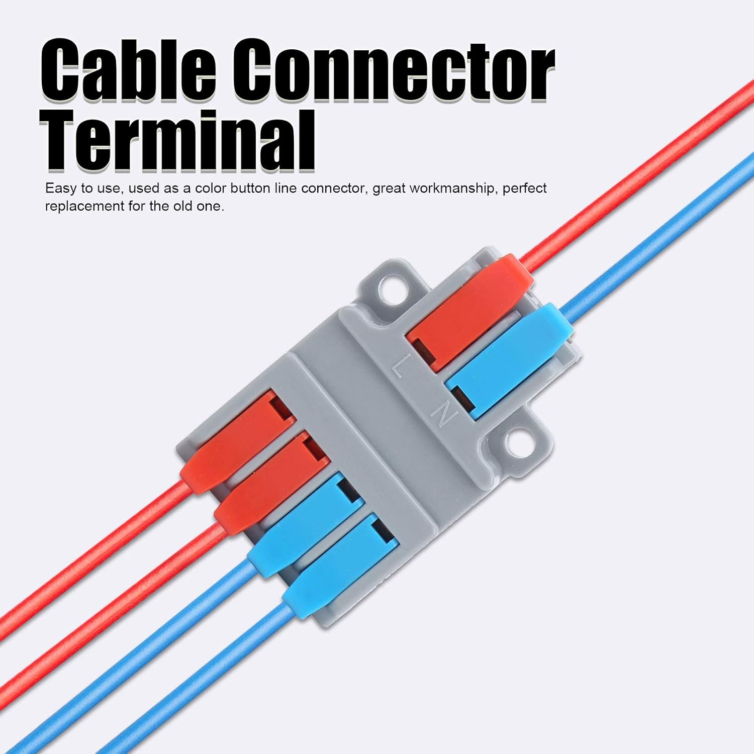 LT-624 Cable Connector Terminal Set, 10 Pieces, 2-In 4-Out Quick Wire Connection, ABS Material, 32A Current Rating, -40 to 105&deg;C Temperature Range image number 1