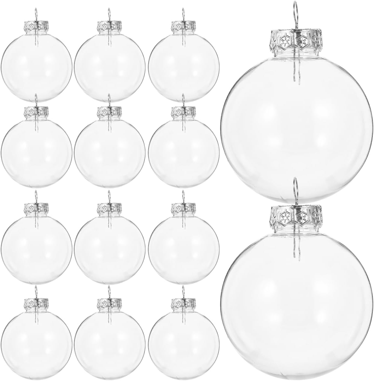 SEWACC 20Pcs Clear Plastic Fillable Ball Ornament Set 8Cm Holiday Ornaments Transparent Christmas Decoration Baubles for Xmas Tree Home Decor Party Wedding image number 3