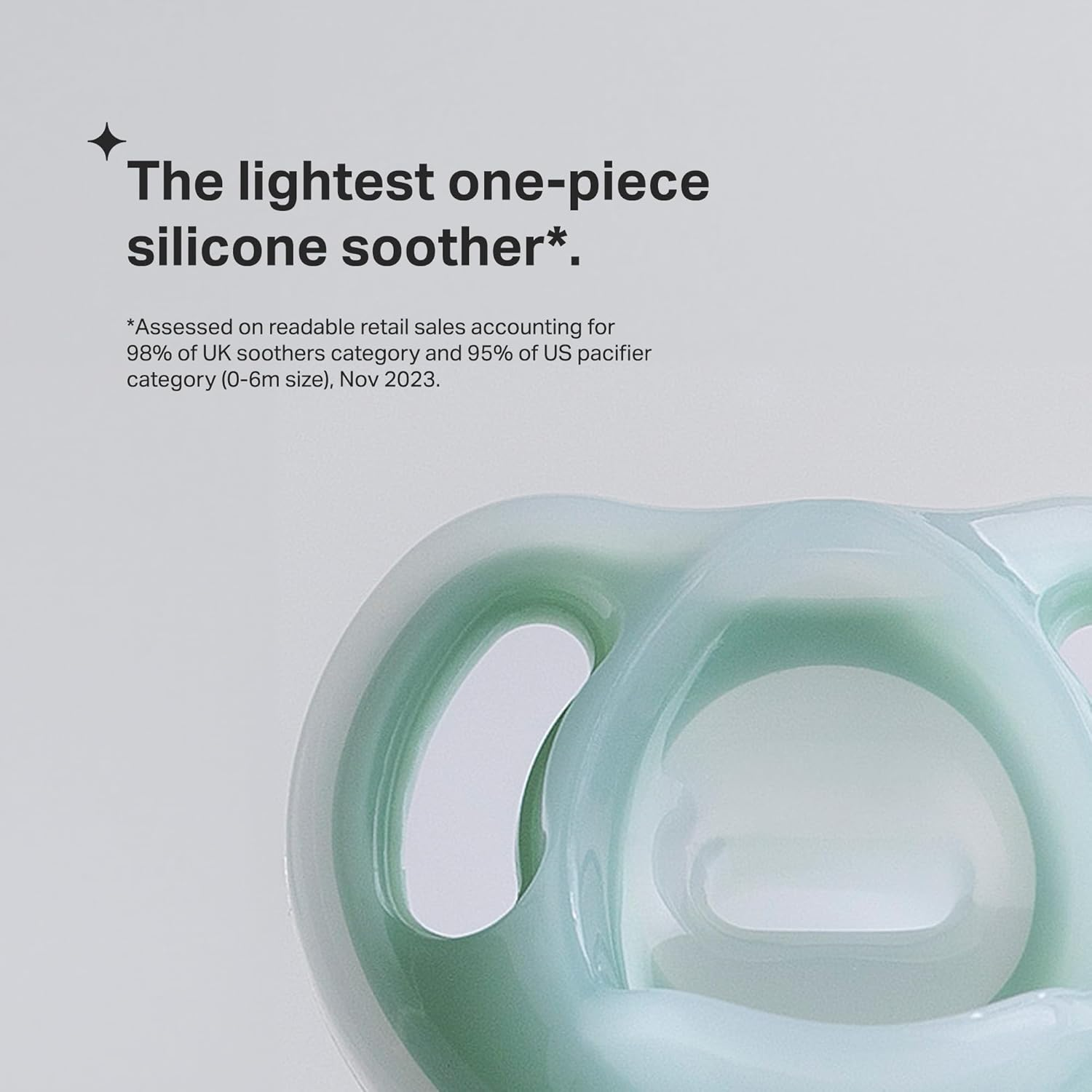 Tommee Tippee Ultra-Light Soothers, 6-18 Months, 2 Pack of One Piece Silicone, BPA Free Soothers, Assorted Colours image number 5