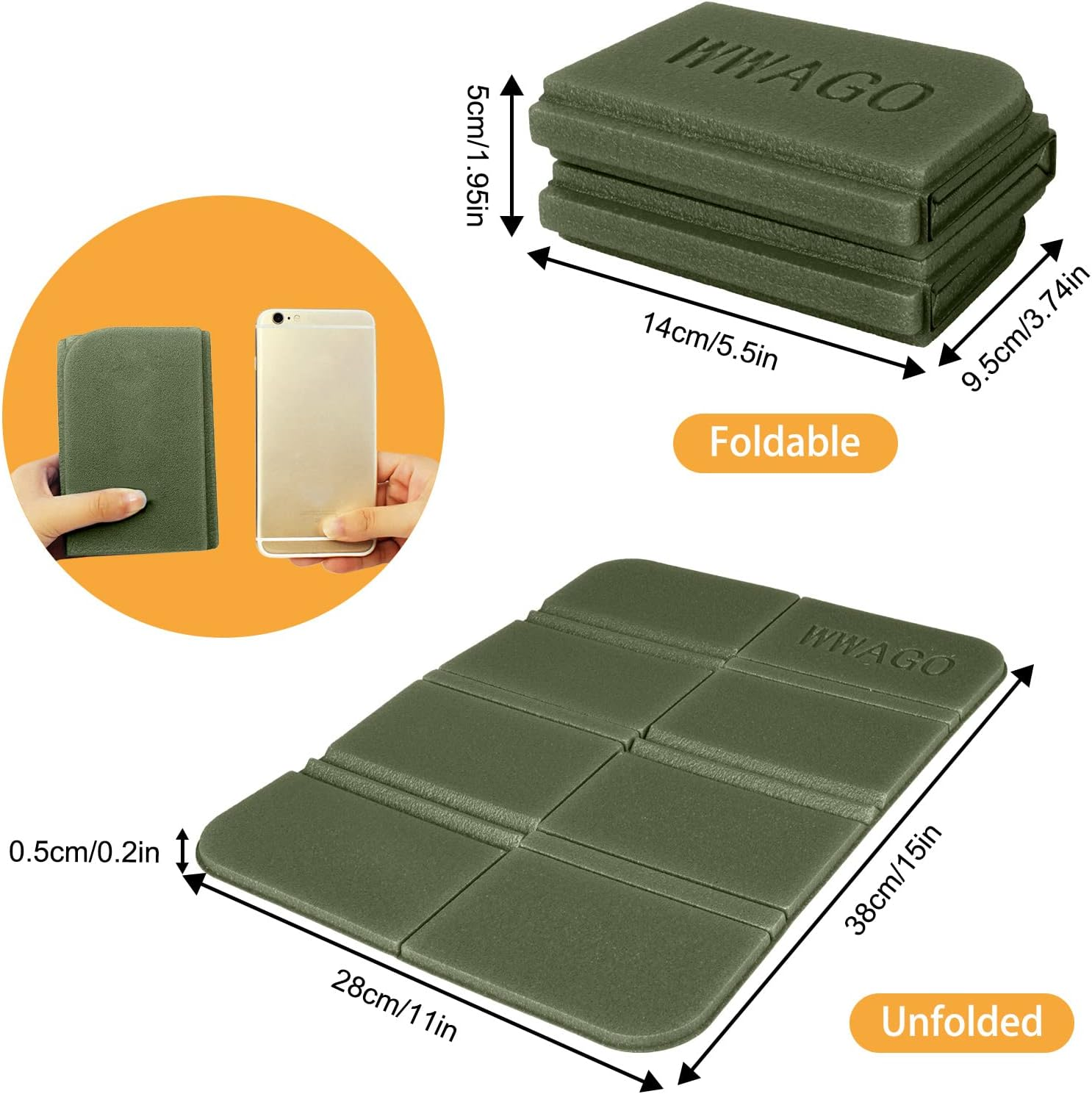 Eeekit Camping Seat Cushion, 4 Pack 15X11Inch Waterproof Foam Sitting Mat Pad for Outdoor Sports Travel image number 5