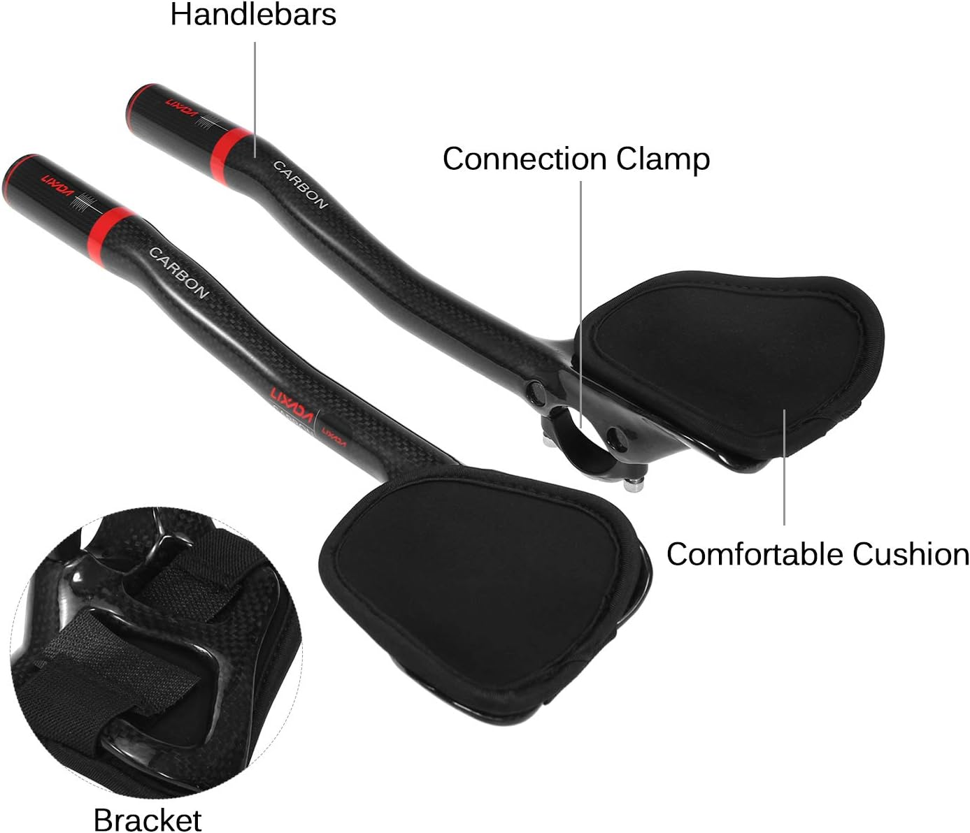 31.8Mm Carbon Fiber Bicycle TT Handlebar Cycling Aero Bars Rest Handlebar Bike Tri Bars image number 5