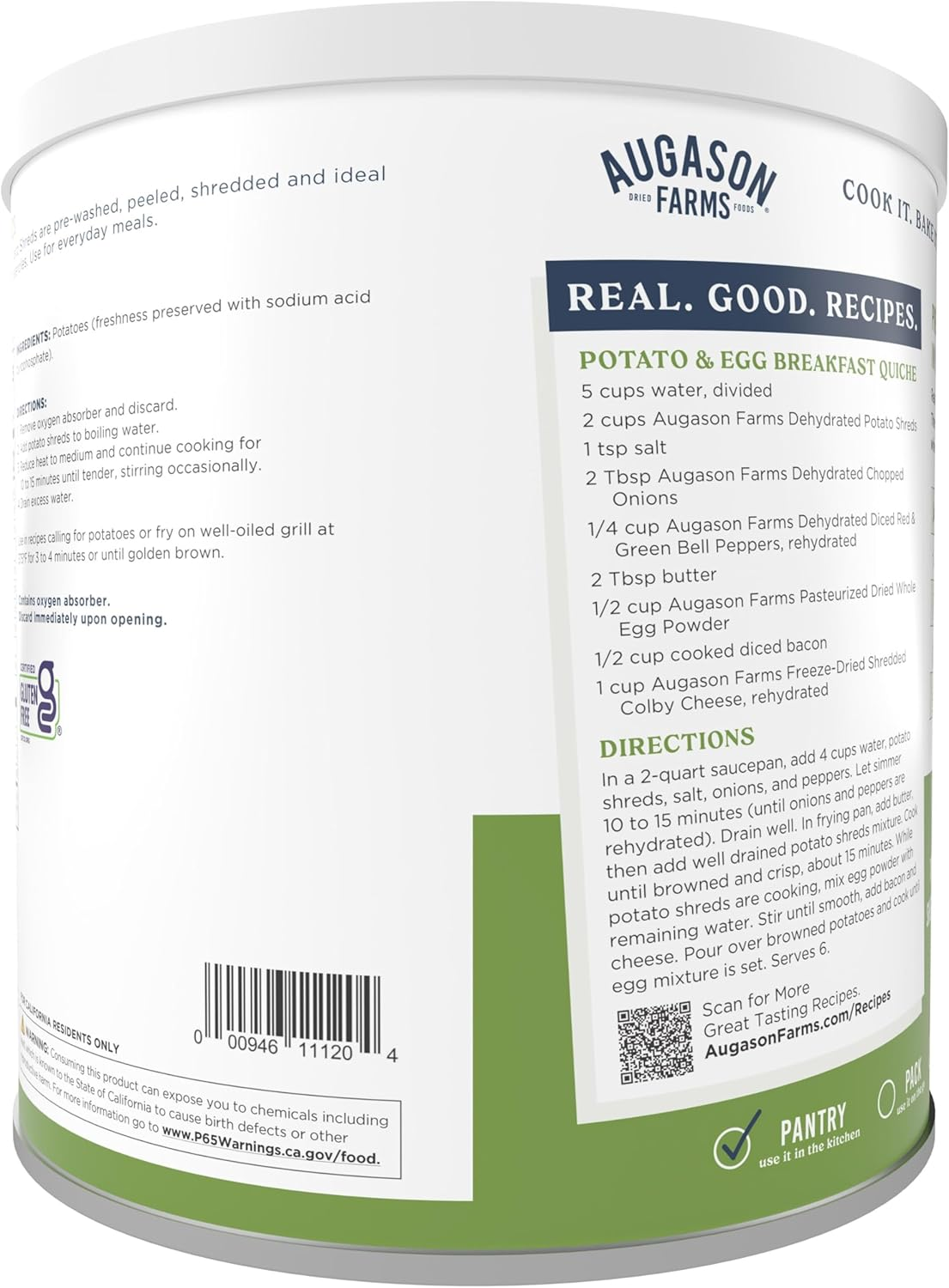 Augason Farms Dehydrated Potato Shreds, 23 Oz