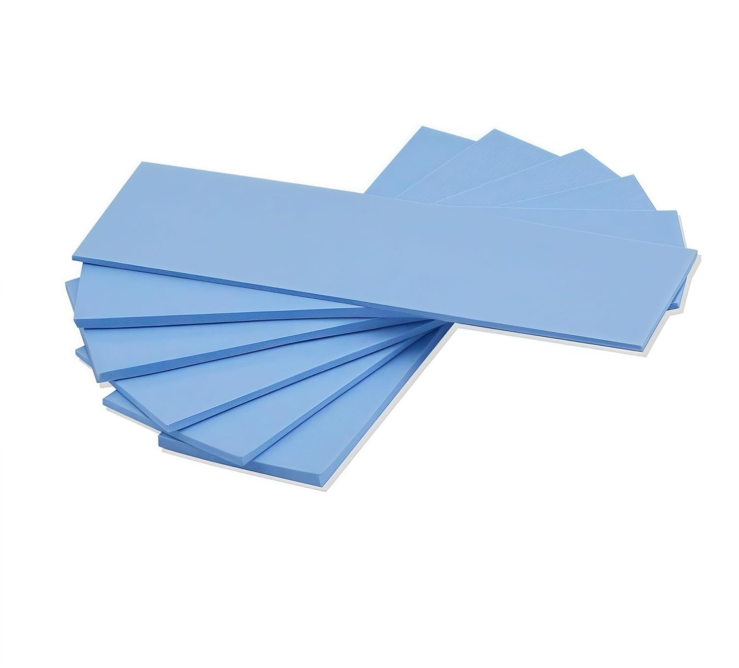 12 Pack Assorted Thickness 0.5 1.0 1.5 Mm Thermal Conductive Silicone Pads with 6.0 W/Mk Thermal Conductivity, Soft Safe Simple to Apply for SSD CPU GPU LED IC Chipset Cooling -Blue