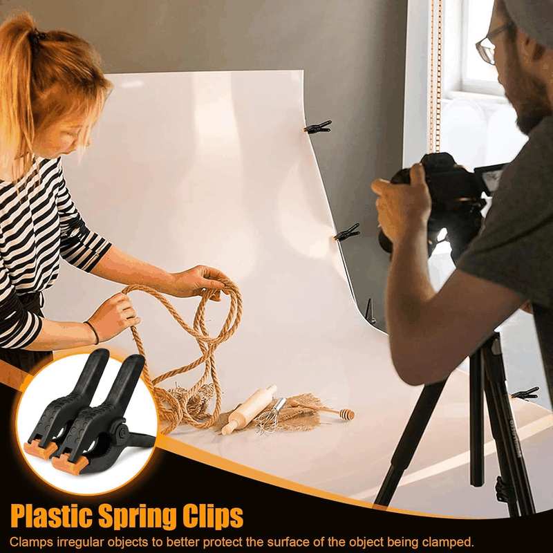 Spring Clamps, 20Pcs Mini Backdrop Clips, 65 &times;52Mm Heavy Duty Plastic Spring Clamps for Woodworking, Photography Studio, Home Improvement image number 5