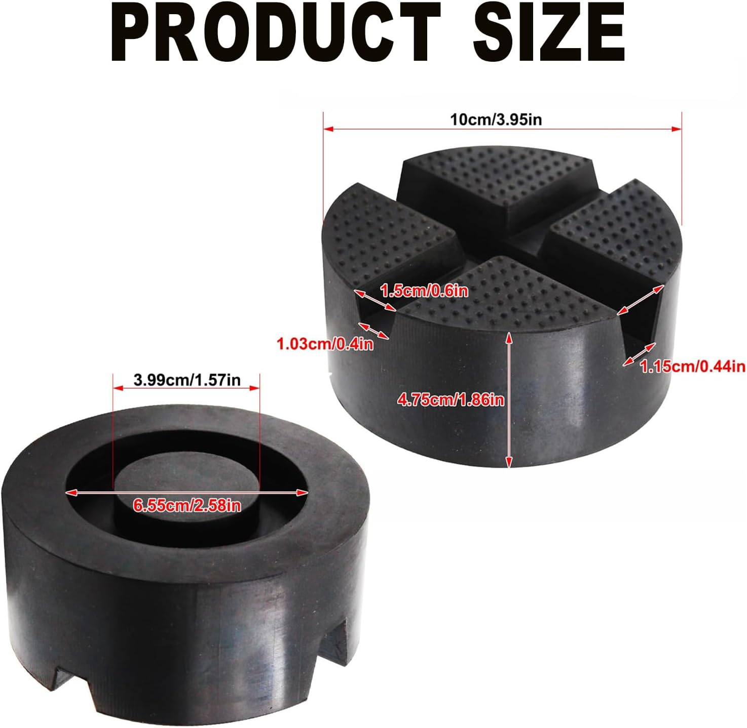 Floor Jack Rubber Pad DIY Car Universal Cross Groove Jack Pad Adapter Pinch Weld Side Frame Rail Protector Puck Pad Pinch Weld Stand Adapter Side Lifting Disk Jacking Tool Floor Support image number 1