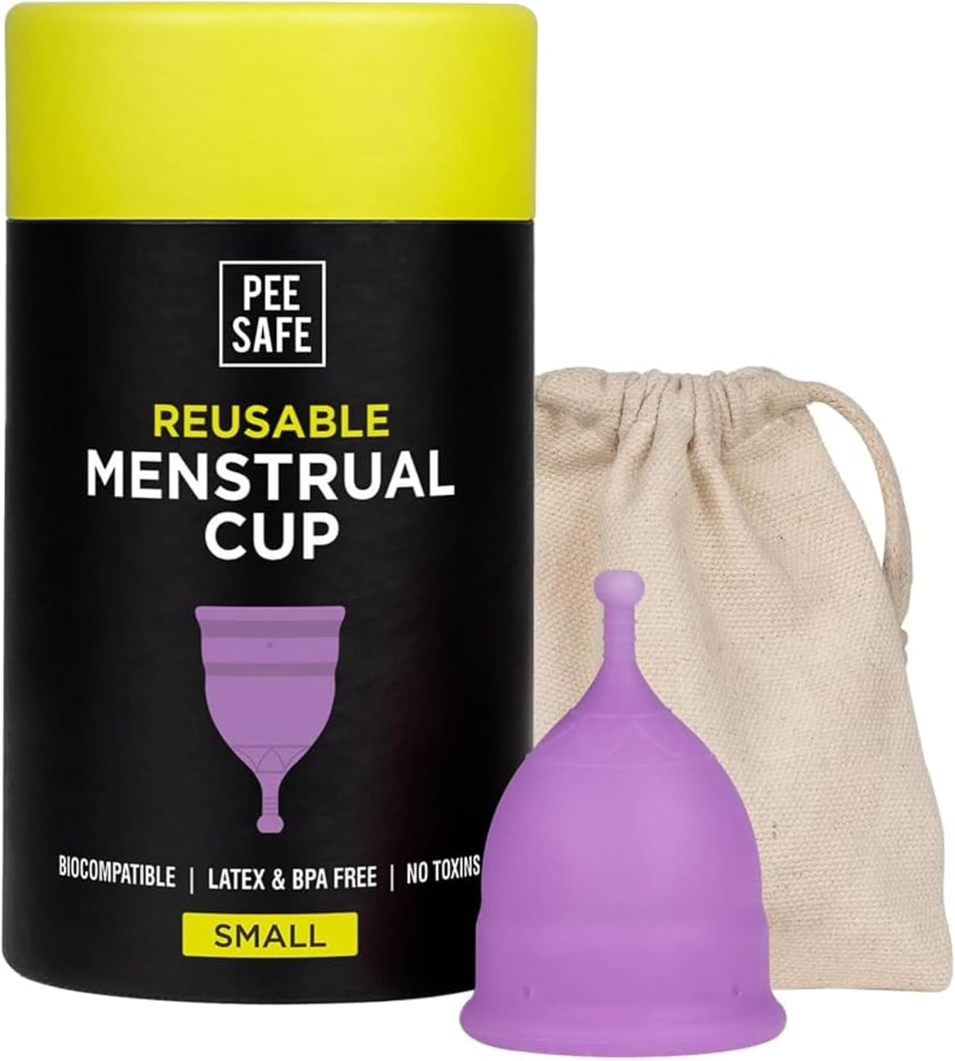 PEE SAFE Menstrual Cup (Small), Suitable for 18 Years & Below, Period Cup, 100% Medical Grade Silicone, Menstrual Cup, Comes with Travel Friendly Pouch | Leakage Proof & Infection Free image number 2