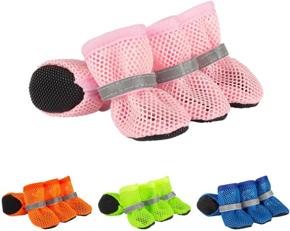 Dog Shoes Breathable Mesh Boots,Summer Breathable Dog Boots Nonslip Sole Paw Protector for Small Medium Dogs (Green, M) image number 1