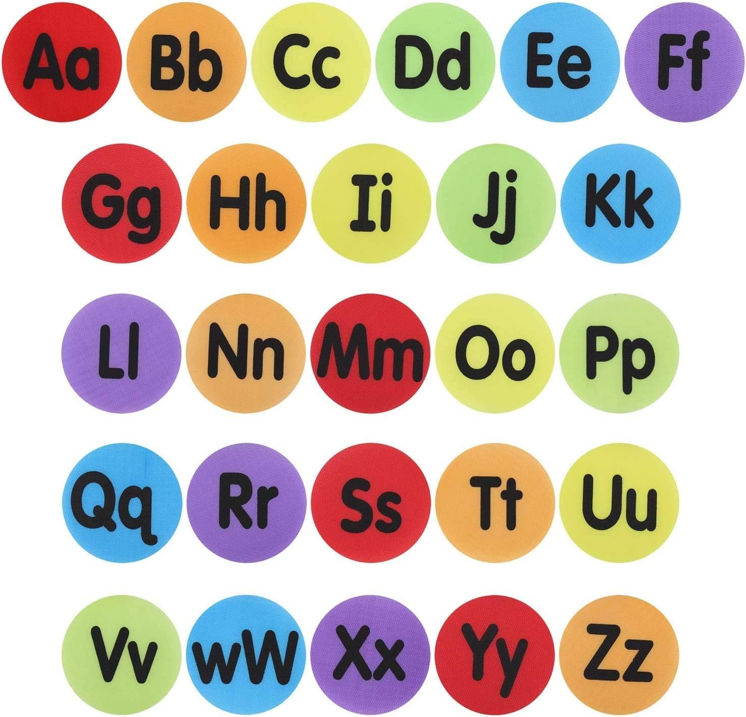 60 Pieces Carpet Spot Sit Markers, 4 Inches Diameter Floor Spots for School,Teachers,Classroom and Kids (1~34 Numbers and A~Z Alphabet) image number 5