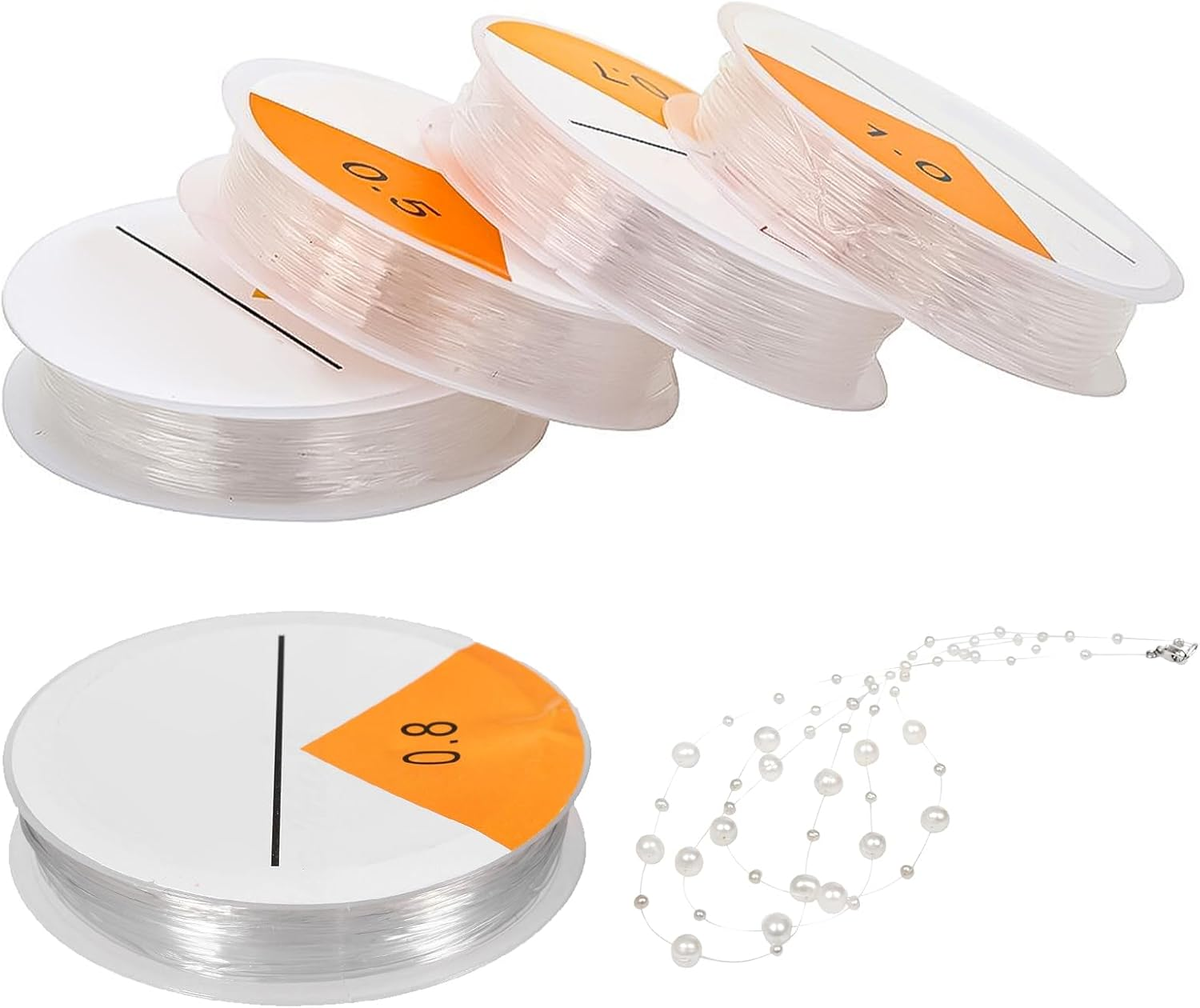 5 Roll Clear Elastic Beading Threads Stretchy Bead Cord String Stretchy Crystal Elastic Bracelet String for DIY Bracelets, Necklaces, Keychains, Jewelry - Crystal Tec 0.5/0.6/0.7/0.8/1.0 MM image number 4