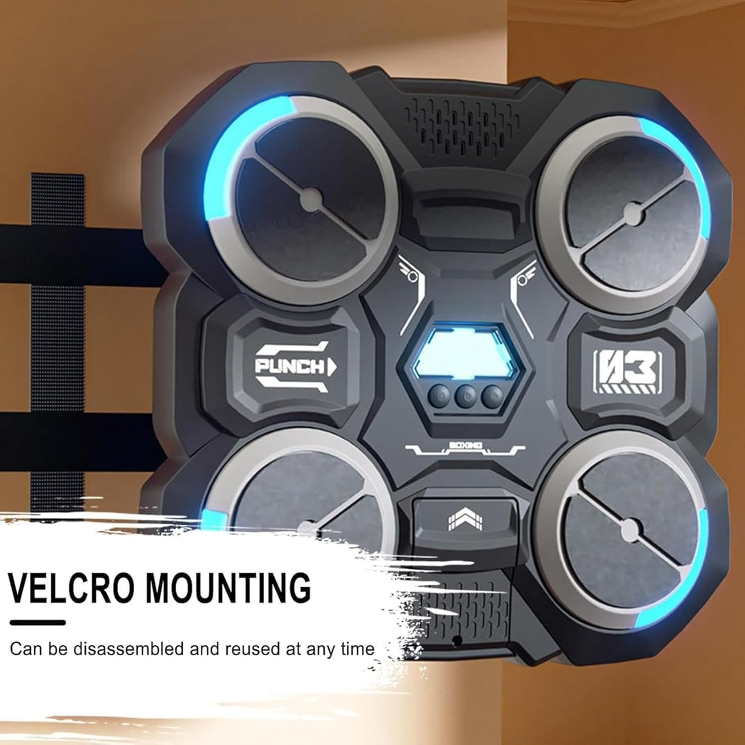 Music Boxing Machine with Boxing Gloves, Smart Music Boxing Machine with Light Adjustable Speed for Kids image number 3