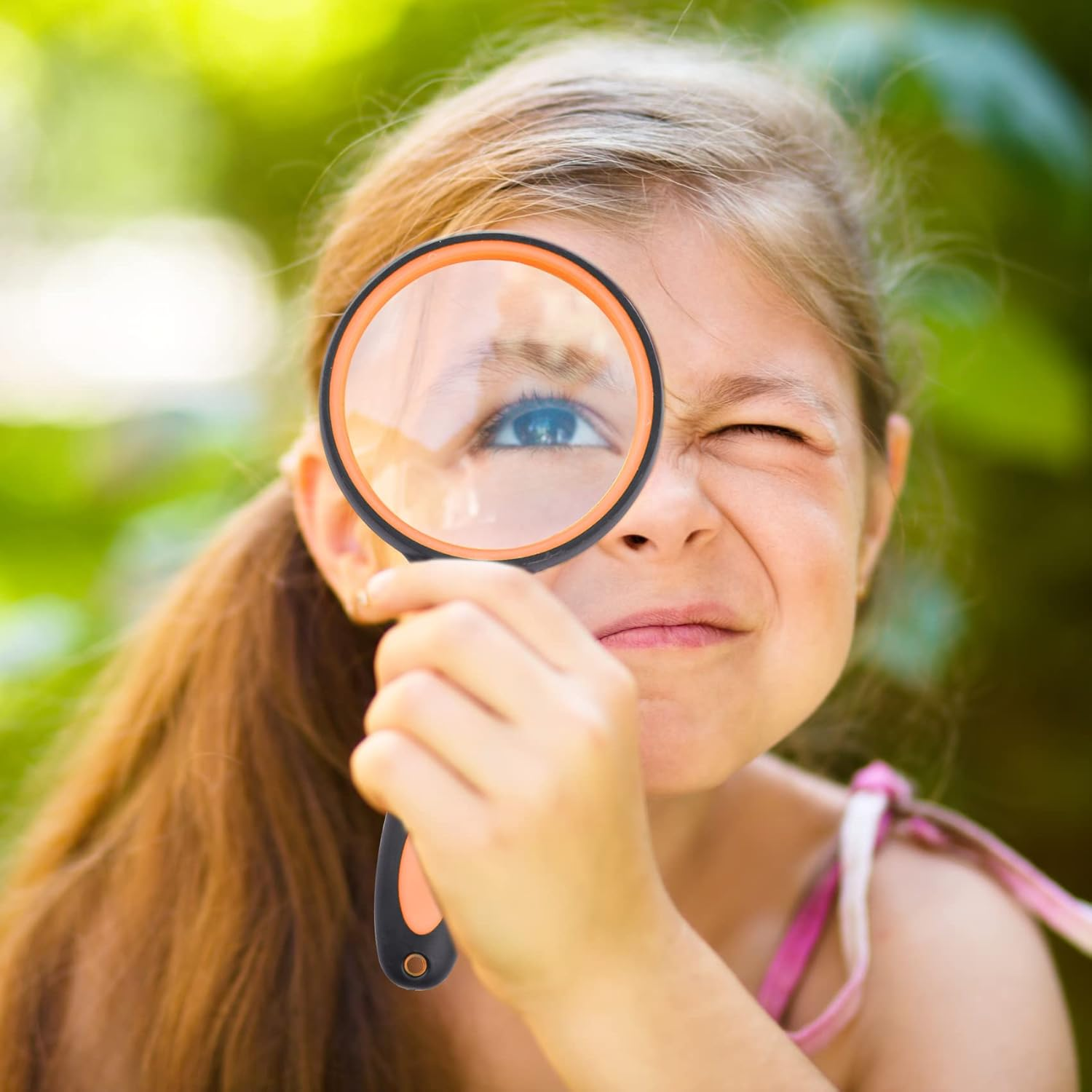 JINGIHE 10X Magnifying Glasses, 1Pc Plastic Page 75Mm Reading Magnifier for Seniors Kids, Handheld Magnifying Glass Study Supplies with Non-Slip Rubber Handle for Book Science Nature Exploration - Yellow Green image number 7