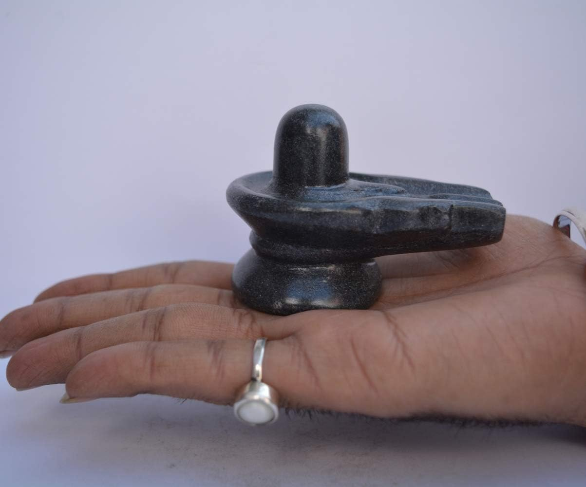 Marble Shivling Shiva Lingam 3 Inch &ndash; Handcrafted Black Marble Shivling Idol for Home Mandir, Puja, and Altar | Traditional Hindu Lord Shiva Statue for Prayer, Spiritual D&eacute;cor, and Rituals image number 3