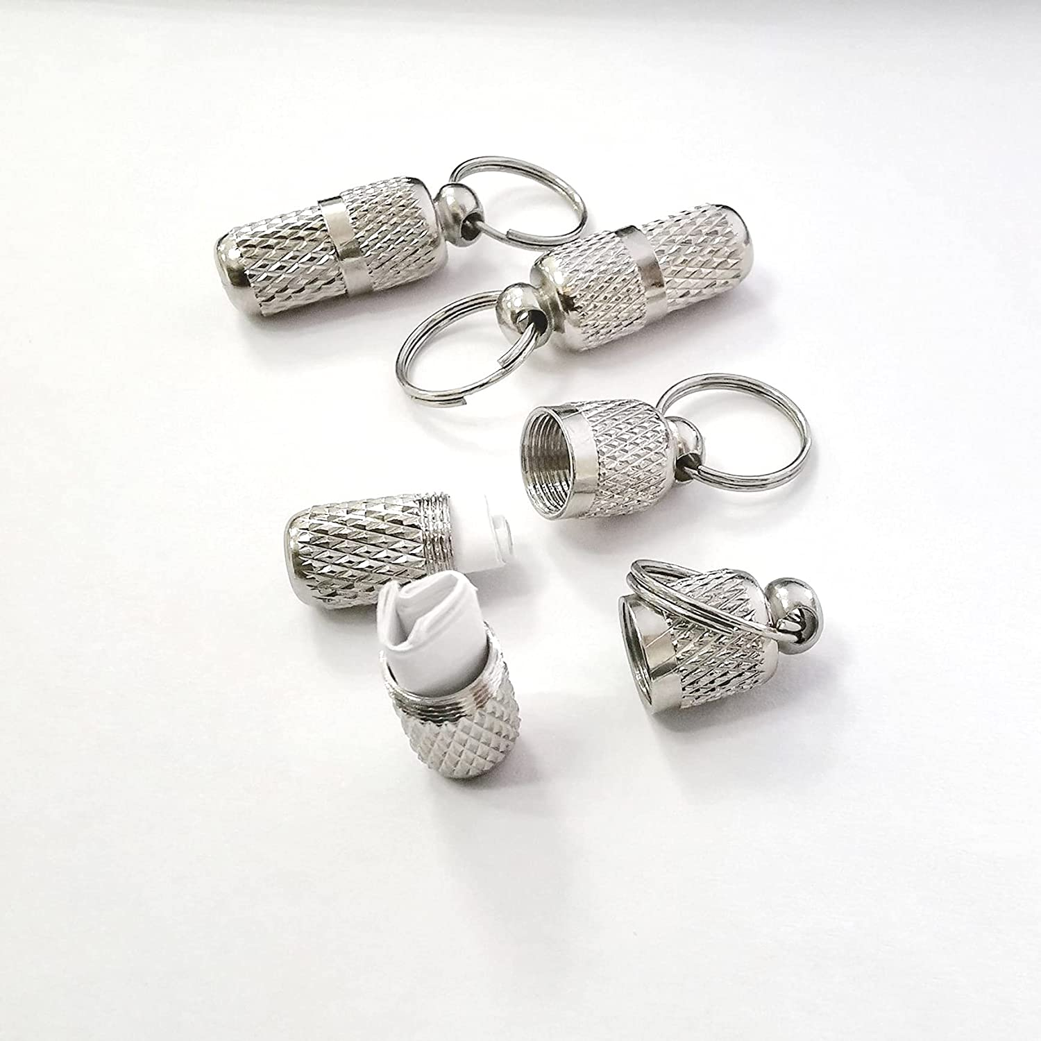 8 X Pet ID Tube Tags Barrel Tube Collars for Pet Metal ID Collar Tags for Dog Cat Address Name Label Tube Prevent Pet Lost (Tags for Dog, Silver) image number 3