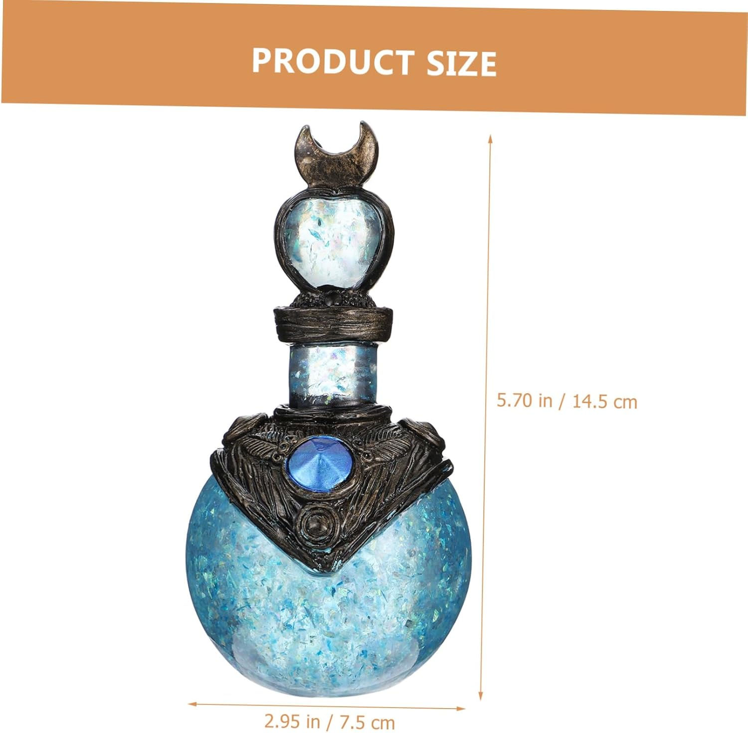 Yardenfun Moon Bottle Decoration Shiny Resin Craft Model Twinkle Adornment for Desktop Home Ornament Mermaid Gifts for Girls Indoor Christmas Decor image number 4