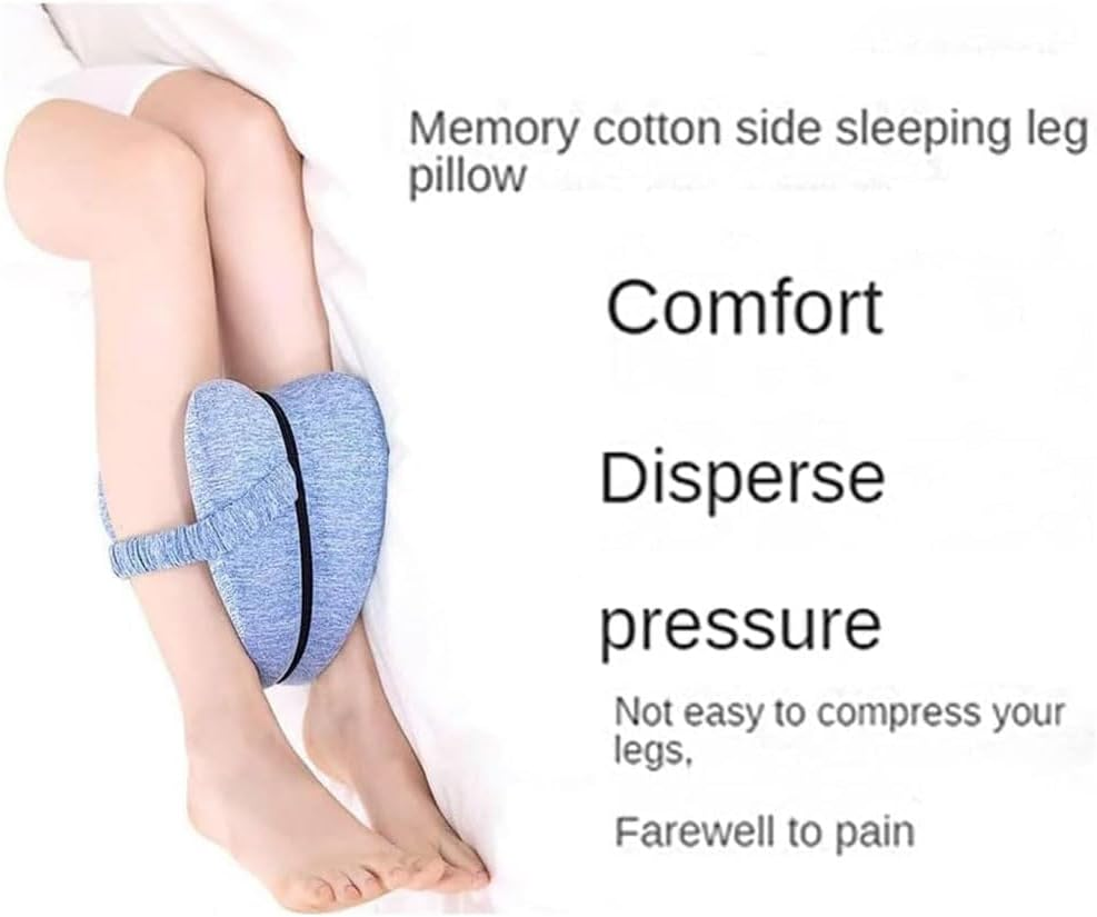Alignment Leg Pillow for Side Sleepers &ndash; Ergonomic Hip & Sciatica Pain Relief, Spine Support with Hollow Strap, Comfortable Sleep Aid (Blue)