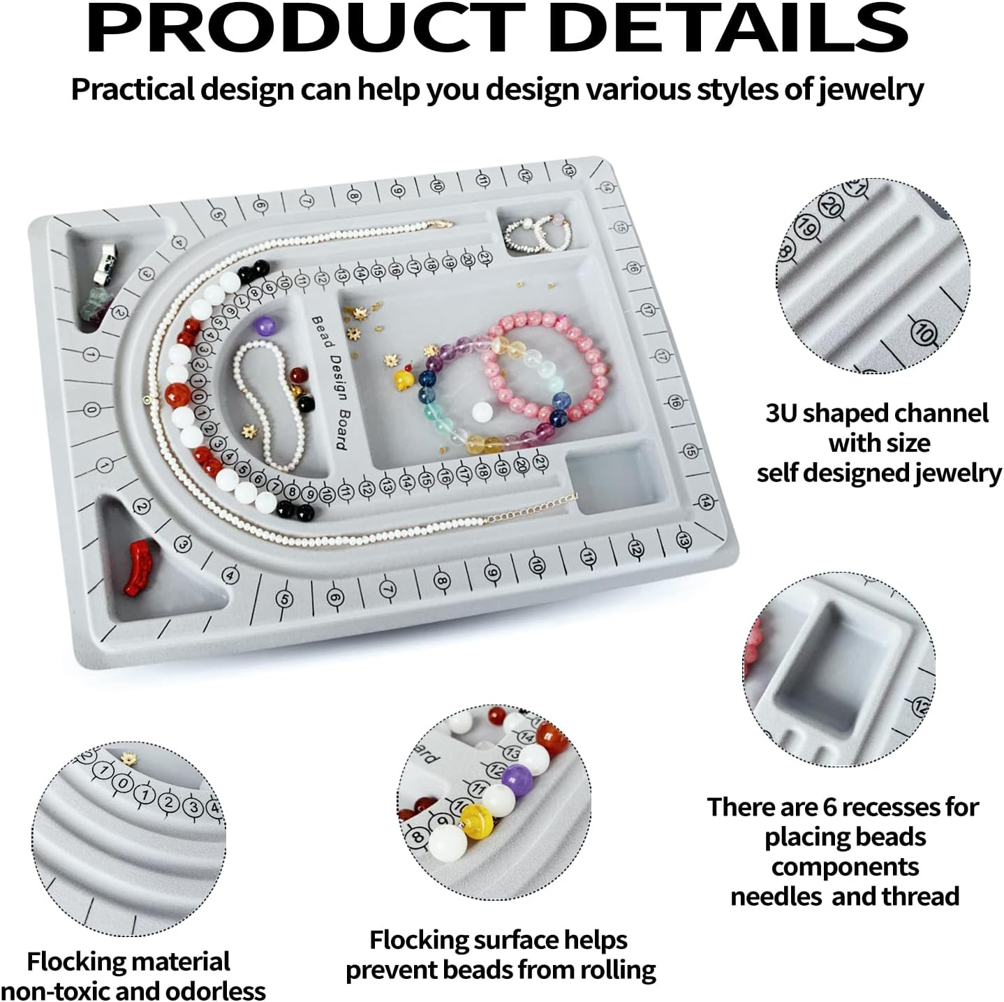 Bead Plate, Measuring Plate, Jewelry Design Tray, Suitable for Necklace, Jewelry Production, Measurement, DIY Production image number 5