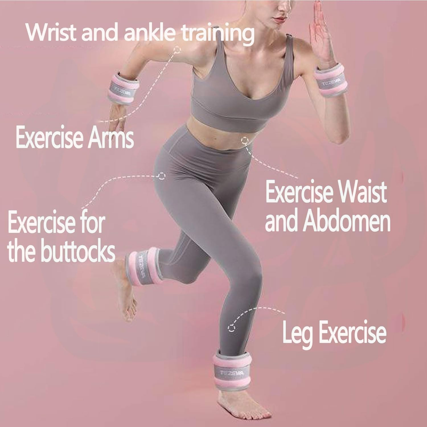 Adjustable Exercise Sandbags for Men & Women - Hand, Ankle & Wrist Weights for Yoga, Walking, Aerobics & Dance Fitness image number 3