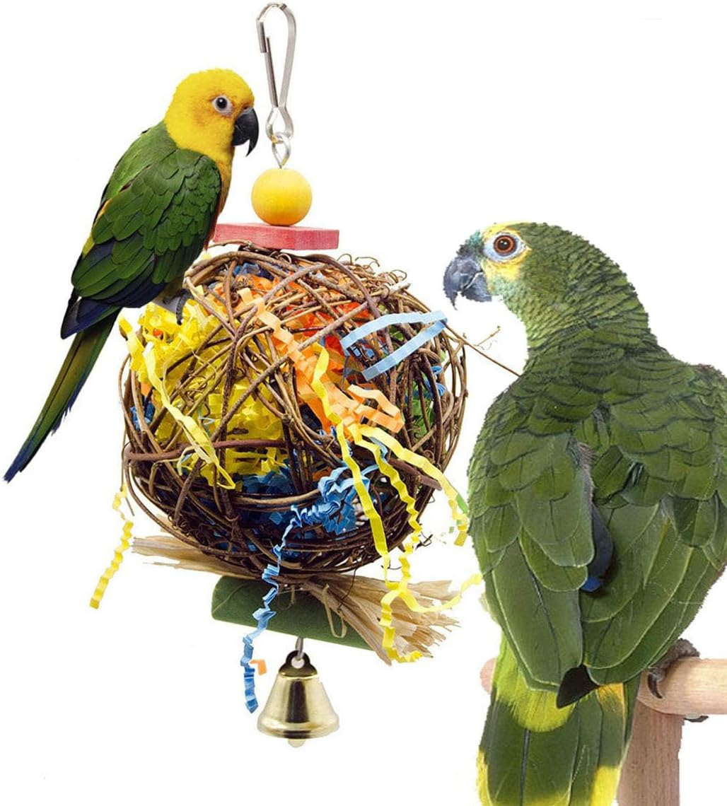 2 Pcs Bird Chewing and Foraging Toys - Parrot Cage Hanging Toy for Budgies Parakeet image number 6