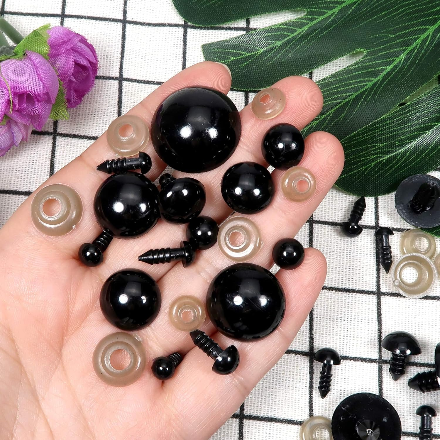 Safety Eyes Plastic Craft Eyes with Washers for Amigurumi Stuffed Animal Crochet Projects Teddy Bear Puppet Toys DIY Crafts Making image number 4