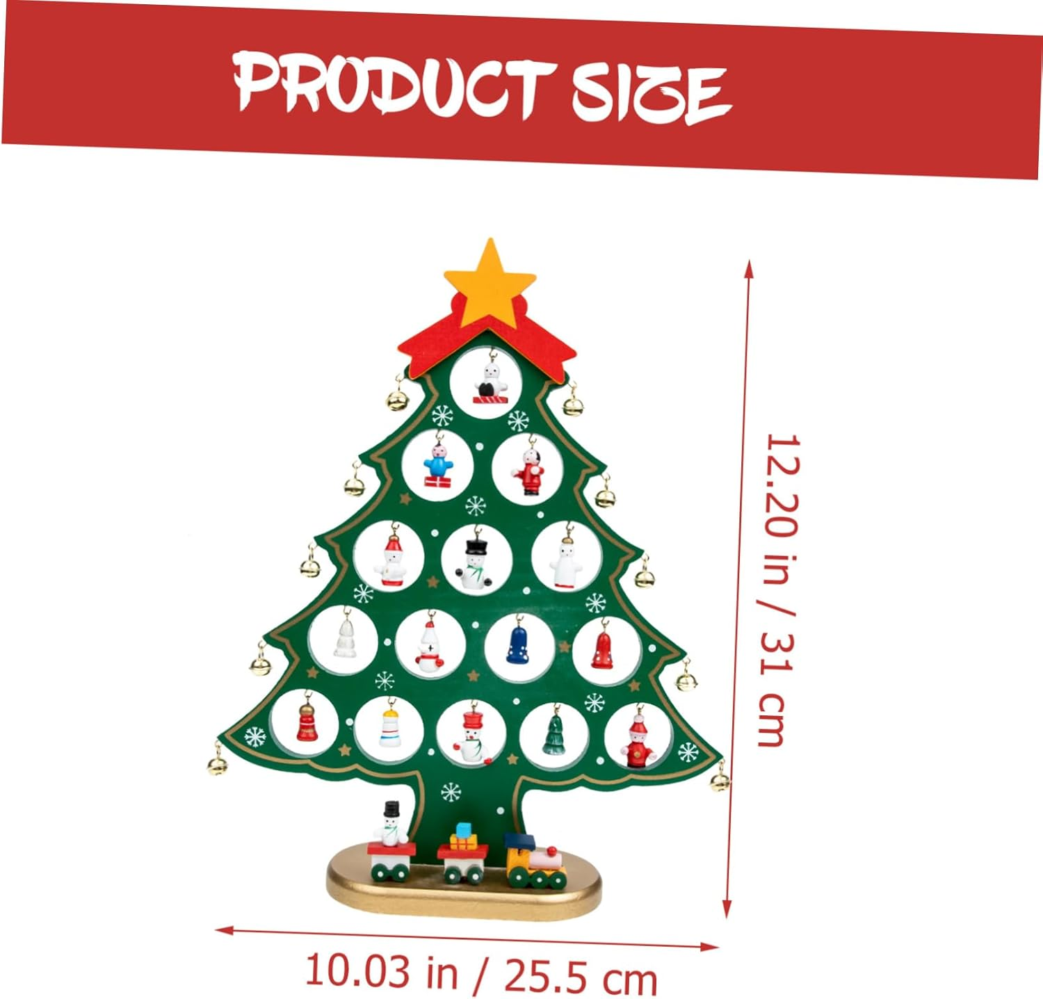 Mini Christmas Tree Foot Wooden DIY Xmas Craft Unique Festival Scene Decor Ornament Christmas Trees Lights image number 1