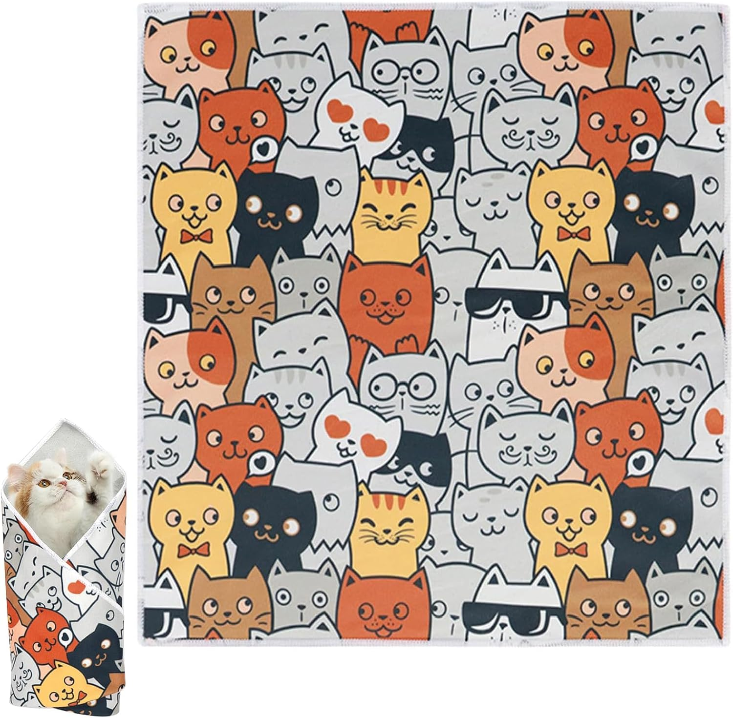 Cat Grooming Bag, Cat Wrap for Cutting Claws, Self Adhesive Cat Wrap, Cat Wrap for Cutting Nails, Multifunctional Pet Tool Cat Grooming Wrap, Self-Adherent, Anti-Bite, Anti-Scratch (50 * 50Cm) image number 3