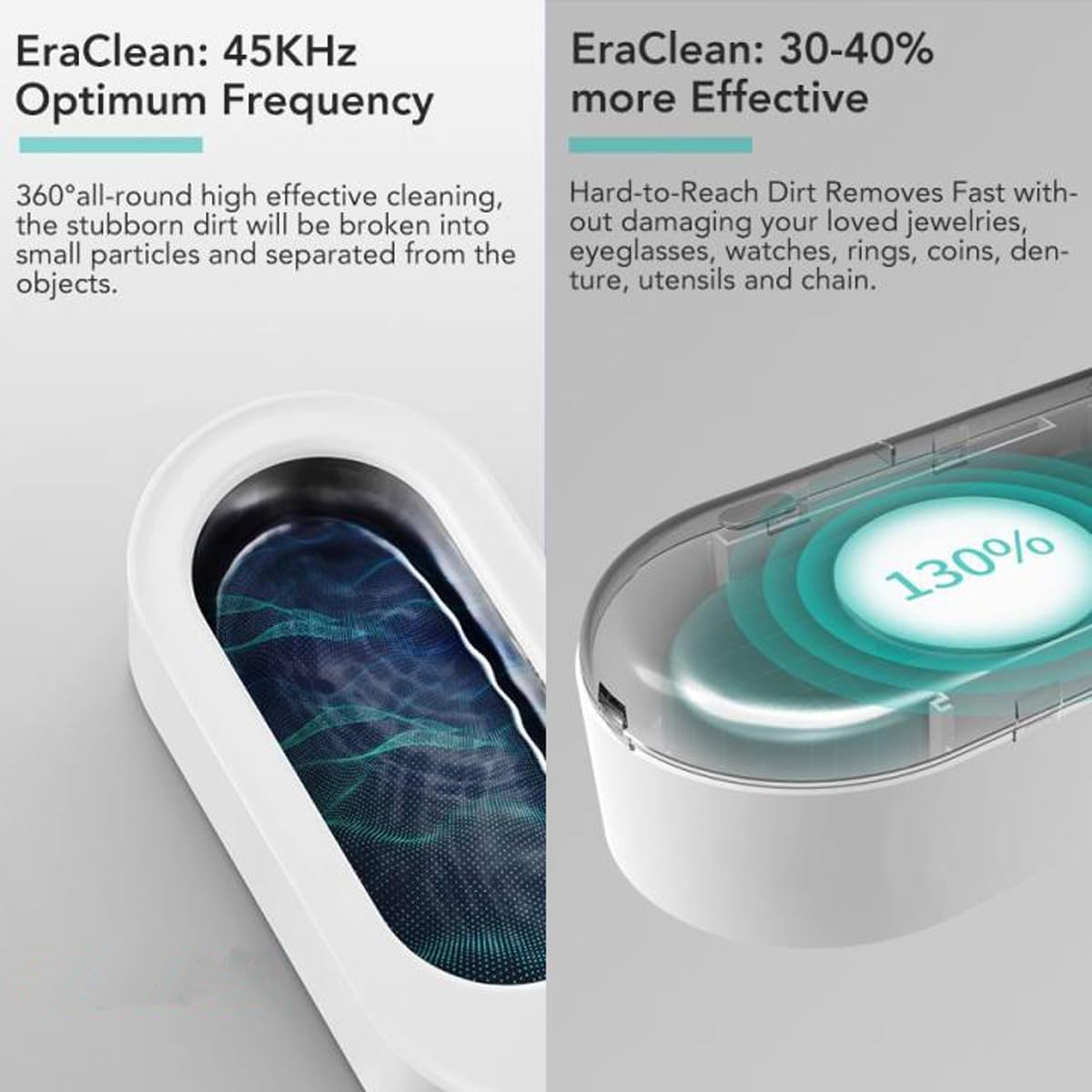 TODO Ultrasonic Cleaner 340Ml Jewelry Glasses Rechargeable 840Mah SUS304 Tank 45000Hz image number 6