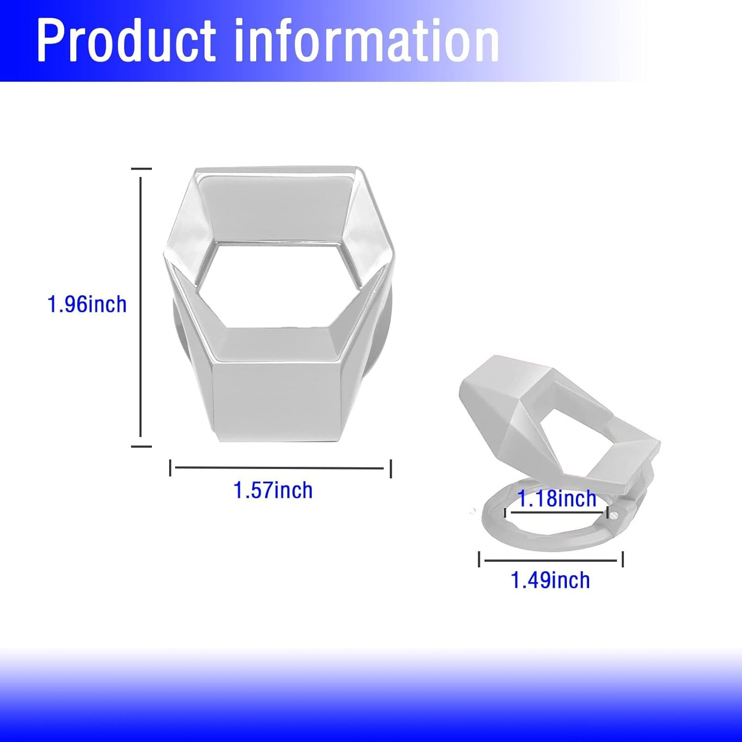 Universal Carbon Fiber Engine Start/Stop Button Cover, Aluminum Alloy Car Power Control Trim, Push to Start Button Cover Key Protective Cover for Civic CRV XRV Challenger Charger CHR (Silver) image number 1