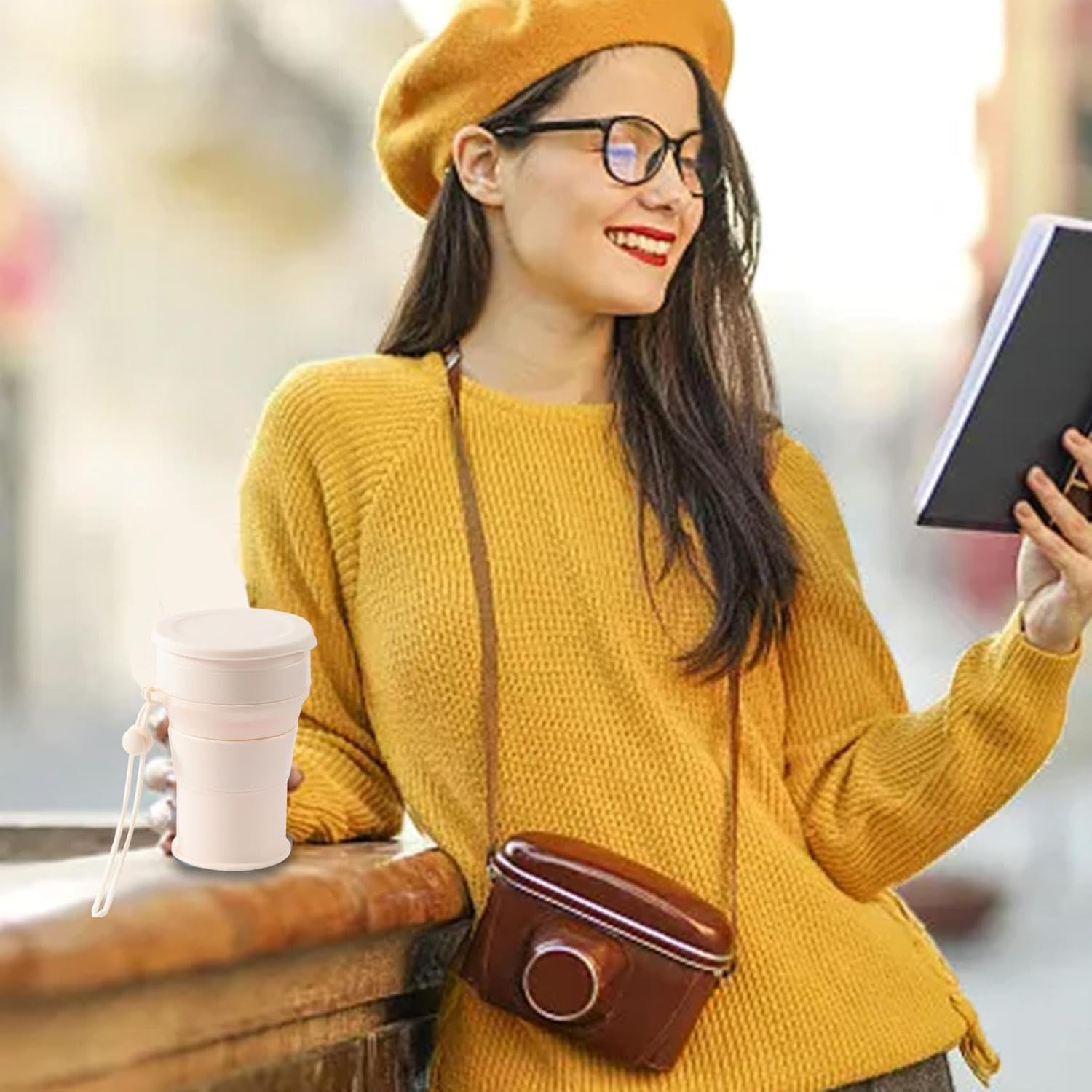 Silicone Folding Camping Cup, Silicone Travel Cup, Stable Stretchable Design Camping Cup, Hygienic Safe Drinking Cup, Quick Drying Camping Mugs for Outdoor Traveling Hiking image number 5