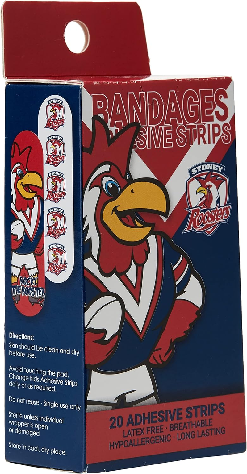 NRL Roosters Mascot Adhesive Bandages (Pack of 20) image number 2