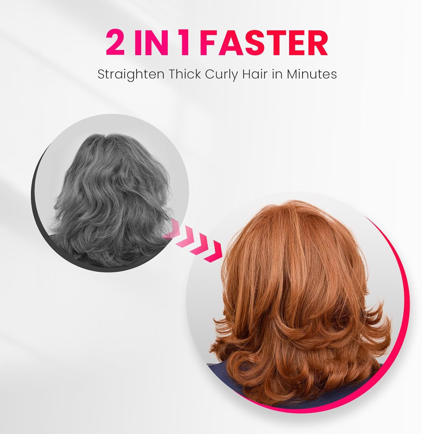 Hair Straightener & Curling Iron, 360-Degree Rotation, Ceramic Coating, Heat Resistant image number 2