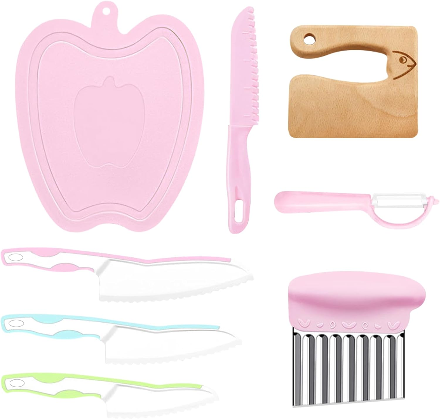 8 Pieces Kids Cooking Cutter Set,Joogee Toddler Kitchen Cutter Set for Chopper, Cutting Fruit and Vegetable image number 2