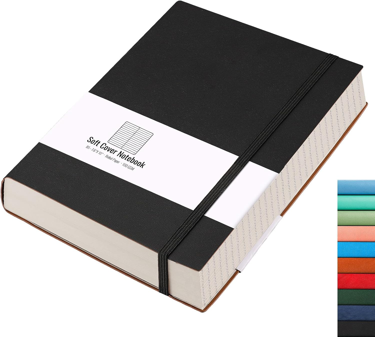 AHGXG 8.5''&times;11' Notebook College Ruled - Large A4 Notebook Lined Journal - 320 Pages Thick Journal for Writing, 100Gsm Thick Paper, Leather Softcover, for Work School - Black image number 7