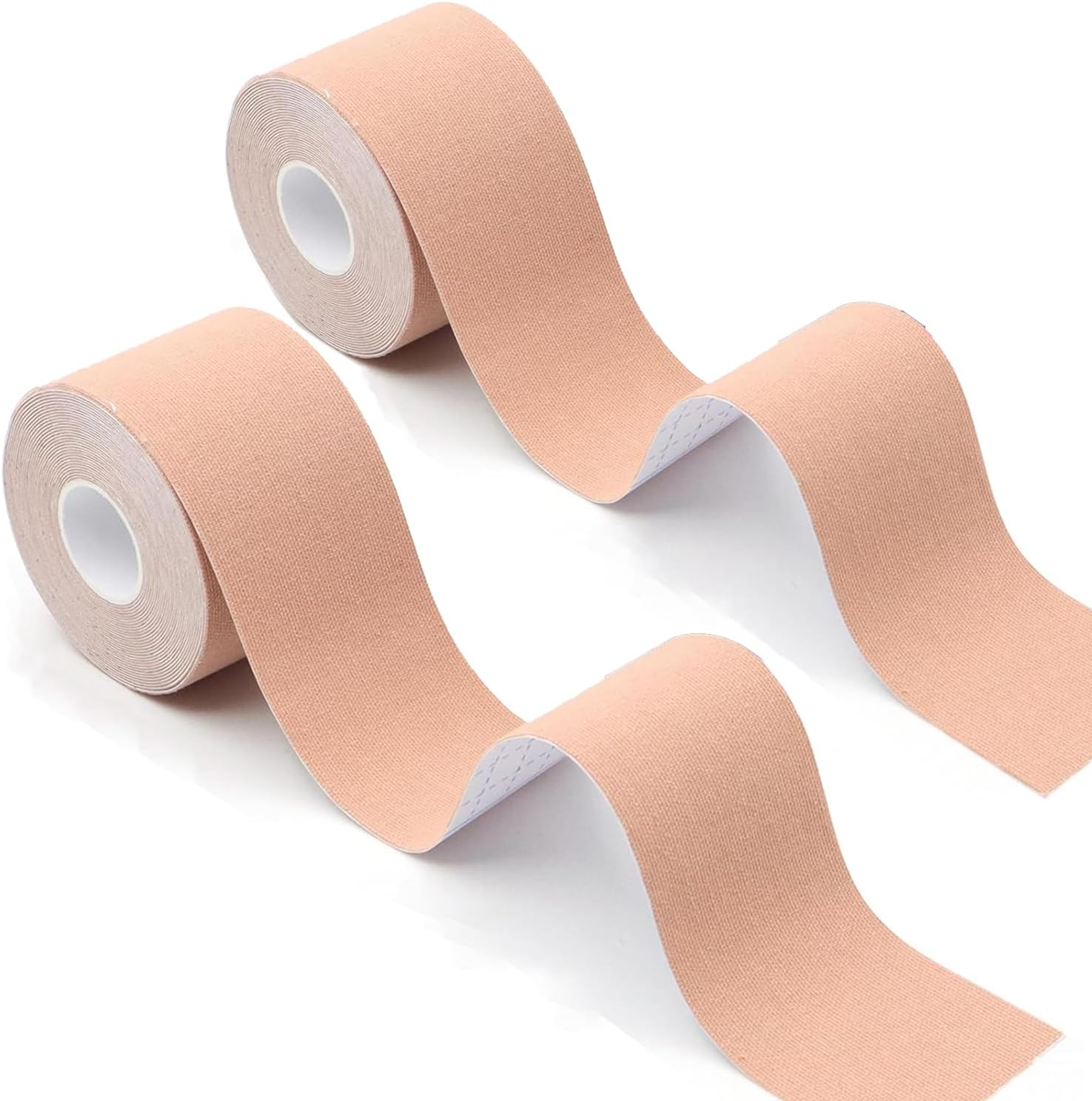 Kinesiology Tape 2 Rolls Elastic Athletic Tape for Shoulder, Knee, Elbow Pain Relief, Water Resistant (Beige) image number 4