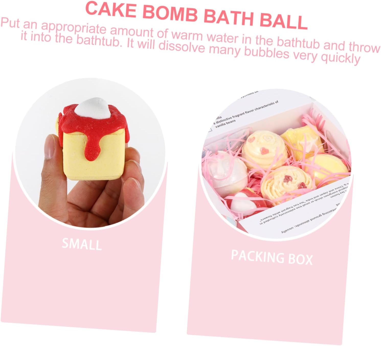 6Pcs Creative Cake Shape Relaxing Spa Bath Balls for Adults Soothes Skin and Relieves Fatigue image number 1
