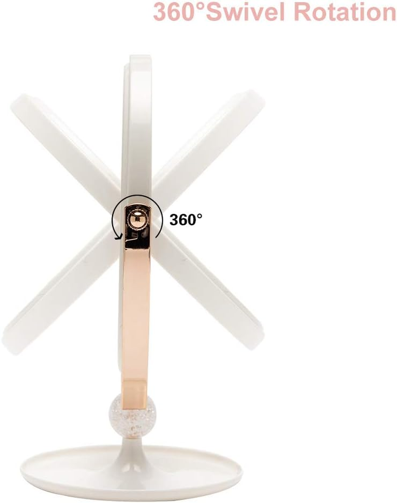 YEAKE Magnifying Makeup Vanity Mirror,Abs Plastic Double Sided 3X Magnification 360&deg;Swivel Beauty Make up Mirror Cosmetic Table Desk Mirror 8" Oval image number 1