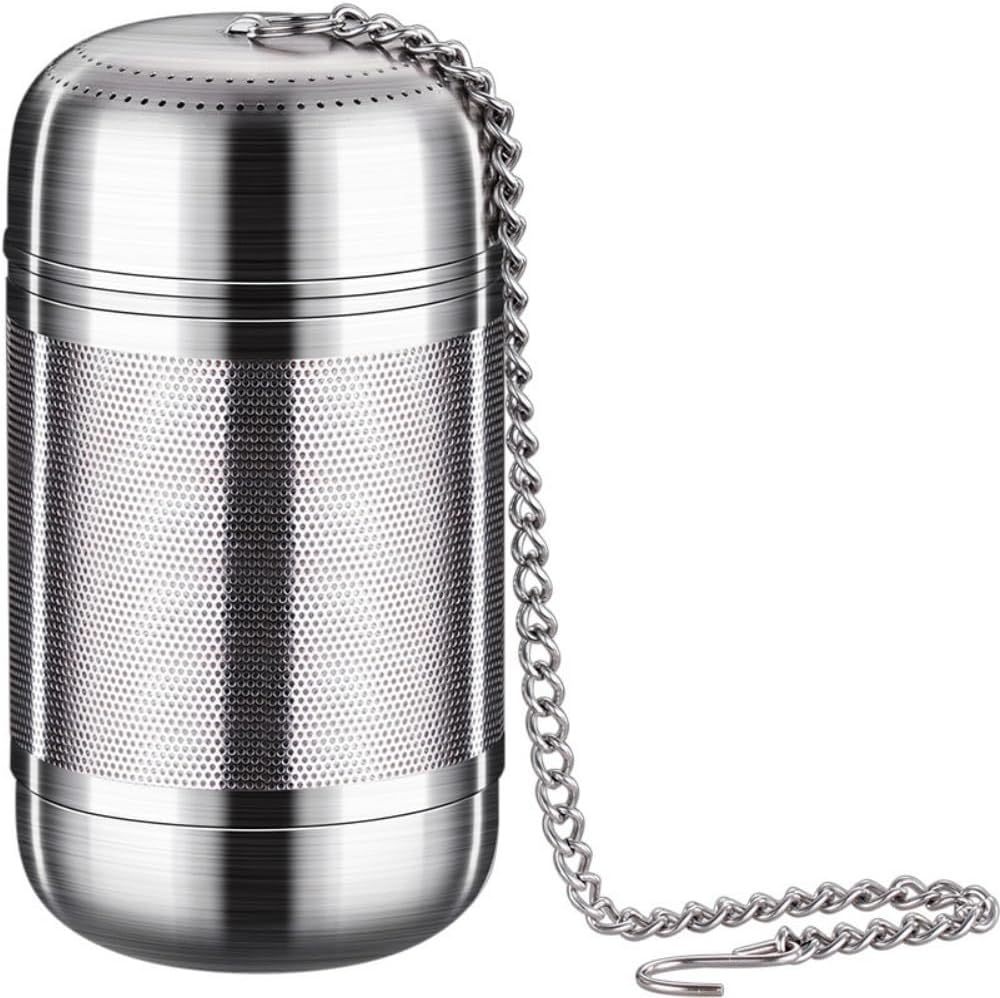 DACUAN Tea Infuser for Loose Tea, 1 Pack Stainless Steel Tea Ball Infuser with Chain, Tea Ball Strainers, Spices Infuser, Extra Fine Mesh Tea Infusers for Brewing Loose Tea, Spices (S)