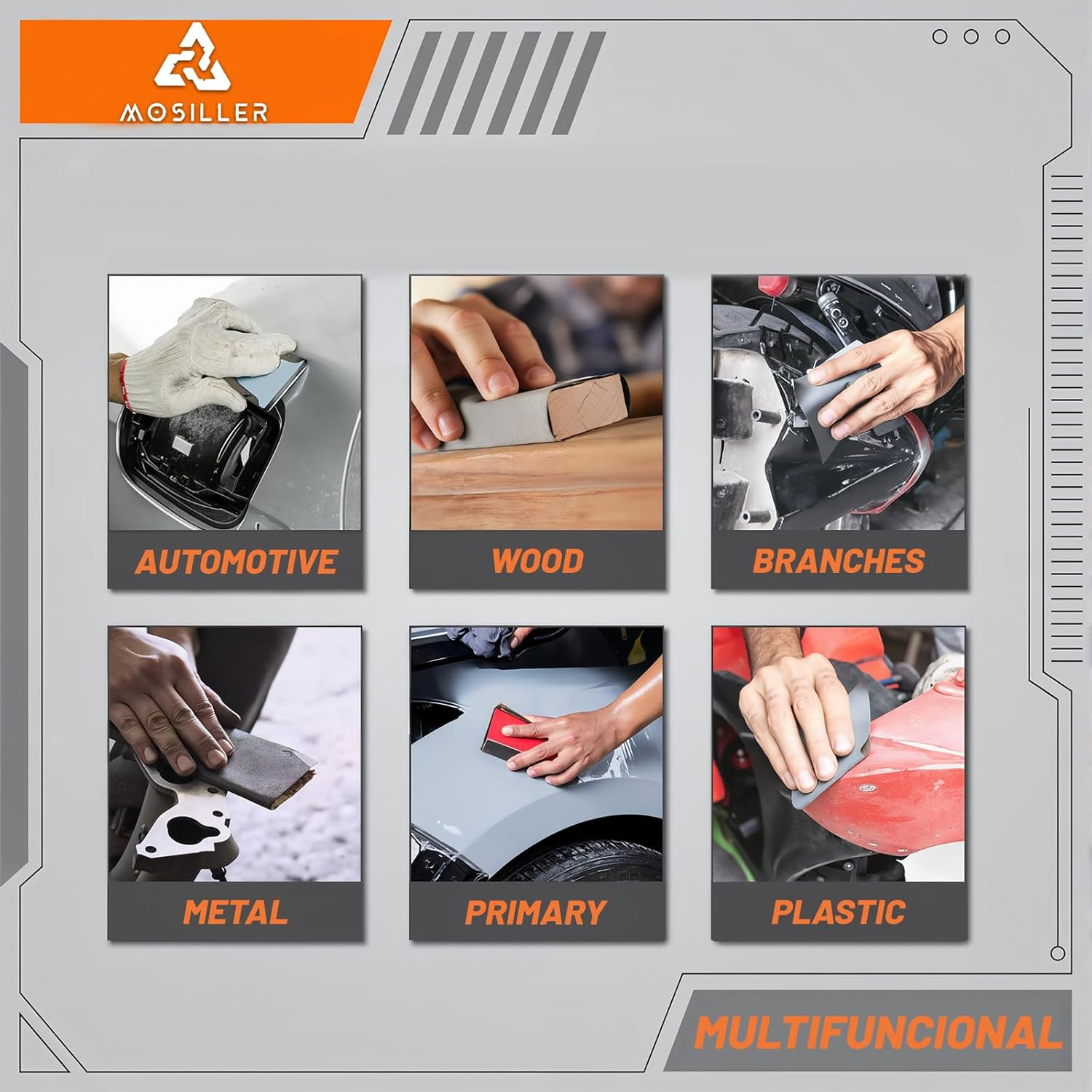 Sandpaper Set - 36 Sheets Sand Paper for Wood Glass Metal Finishing and Car Polish, Wet Dry Sanding Paper, Assorted Grit 120/220/320/400/600/800/1000/1200/1500/2000/2500/3000, 9 X 3.6 Inch image number 5