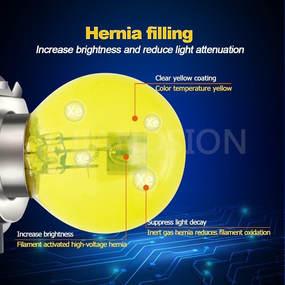 Ruiandsion P43T H4 Halogen Bulb 6V Headlight 45/40W 6 Volt Yellow Car Motorcycle Headlamp image number 3