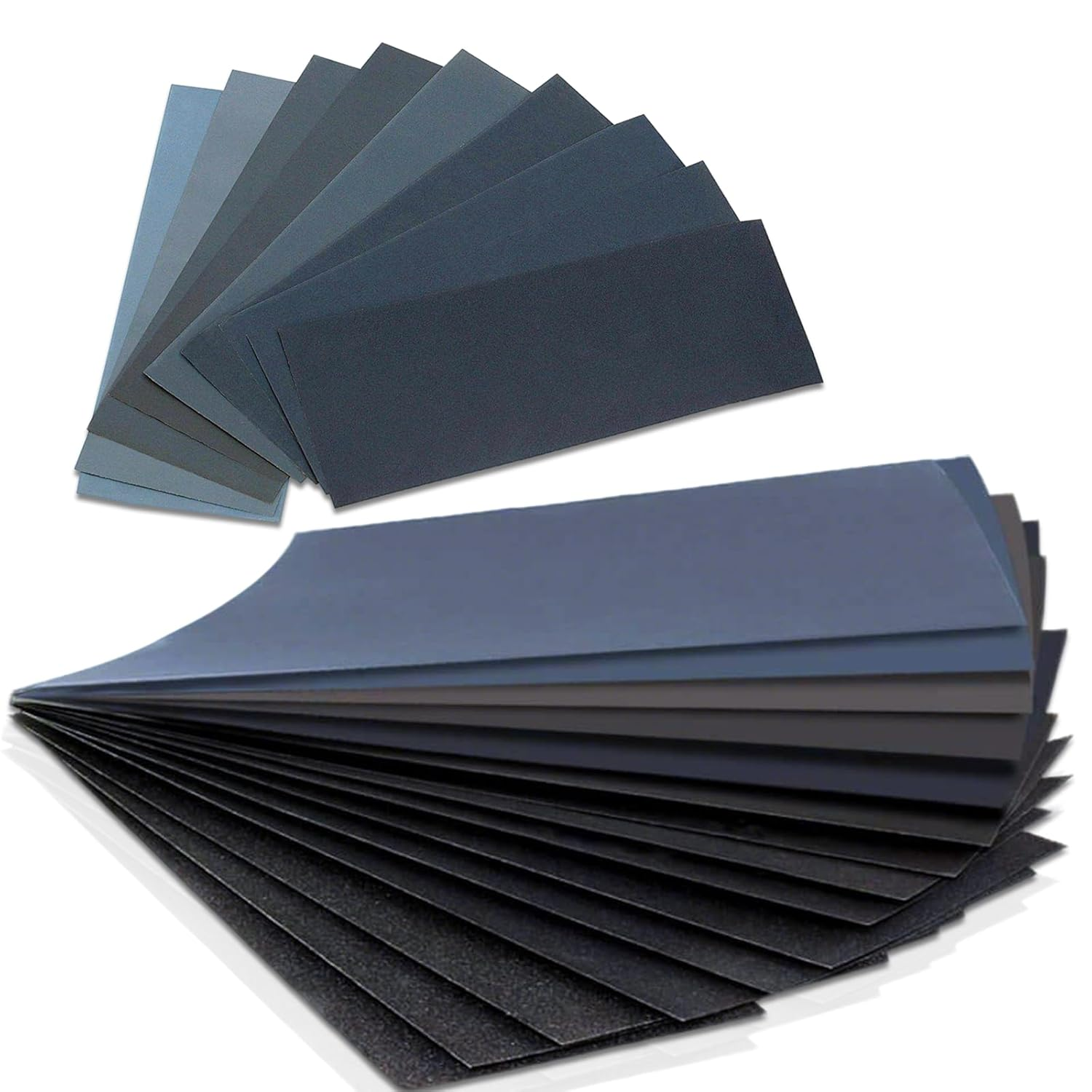 Sandpaper Set - 36 Sheets Sand Paper for Wood Glass Metal Finishing and Car Polish, Wet Dry Sanding Paper, Assorted Grit 120/220/320/400/600/800/1000/1200/1500/2000/2500/3000, 9 X 3.6 Inch image number 4