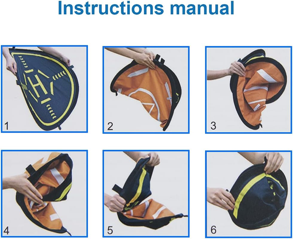 Drone Landing Pad 75Cm/30Inch by MMOBIEL &ndash; Universal Waterproof Pad Double-Sided &ndash; RC Drones Quadcopter Landing Mat &ndash; Universal Compatibility with DJI, Hubsan, Etc. &ndash; Incl. Reflection Tape and Pins image number 5