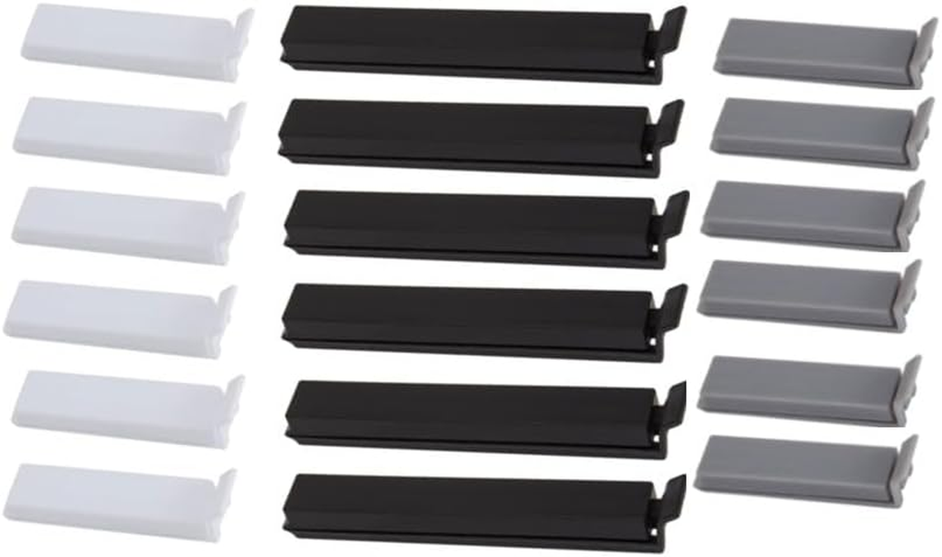 Food Storage Bag Clips 18 Pieces Plastic Sealing Bag Clips in 2 Sizes & 3 Colours Reusable Food Bag Clips Classic Colour Plastic Bag Sealing Clips. image number 1