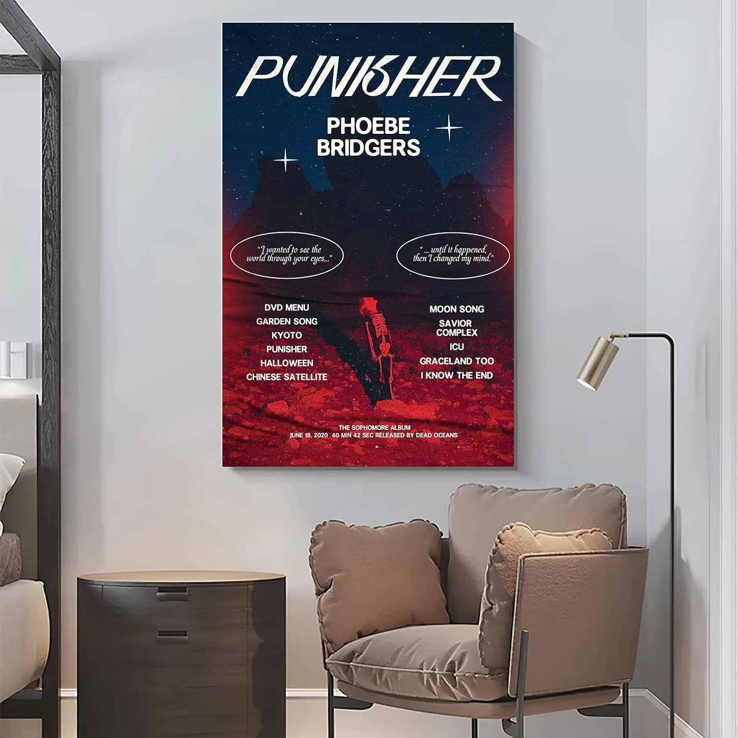 Phoebe Bridgers Poster Album Cover Art Wall Canvas Pictures for Modern Office Decor Vintage Prints 40X60Cm Unframed (G) - H image number 3