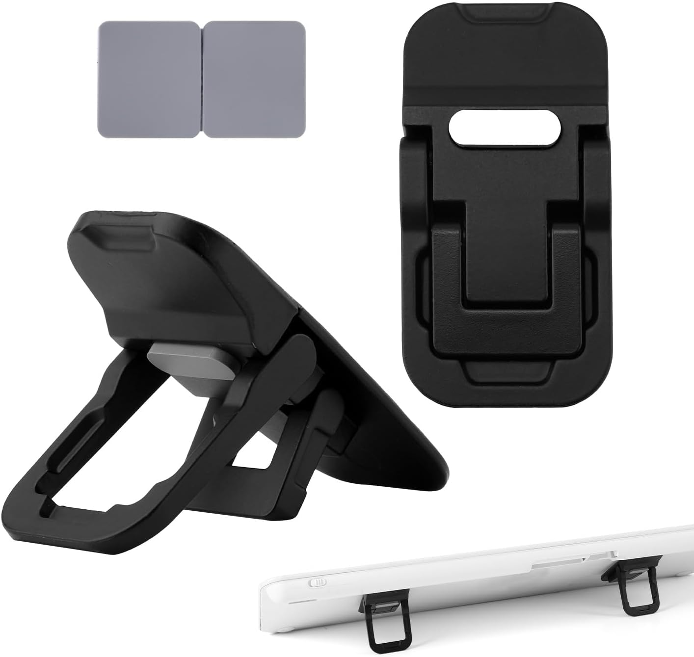 2Pcs Flip Computer Keyboard Stand for Desktop, Mini Computer Cooling Stand Invisible Heightened Dual Tilted Adjustable Keyboard Riser Ergonomic Office Desk Accessories for Notebook (Black) image number 4